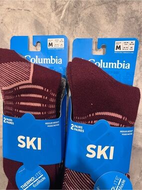 NWT! BUNDLE! 4-pairs of Columbia Thermolite Over The Calf Ski Sock!